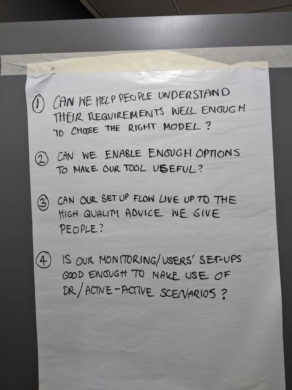 Some questions we defined to evaluate the success of our sprint