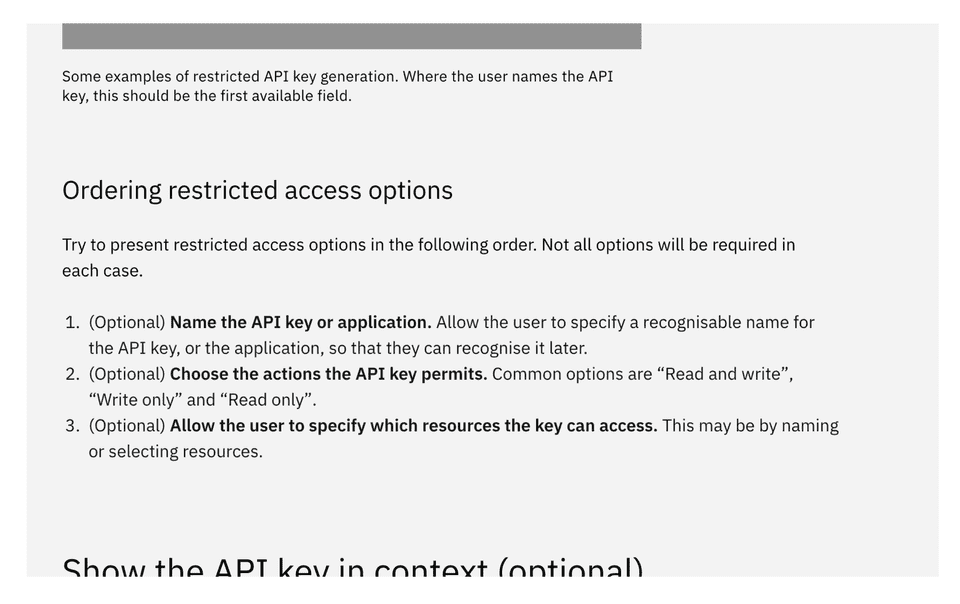 A snippet of ordering fields guidance I wrote in partnership with Security.